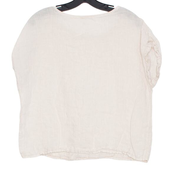 Guisy Top Linen Minimalist Lagenlook Boxy Casual Neutral Capsule Italy Medium - Picture 5 of 6